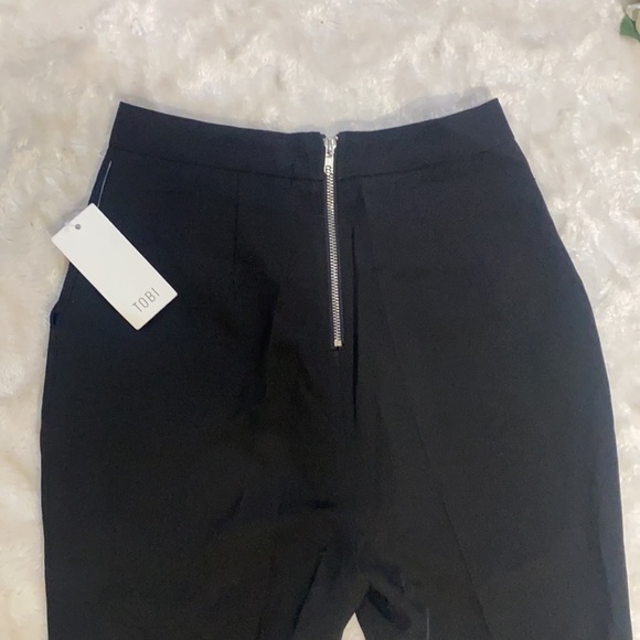 TOBI BLACK FLARE DRESS PANTS WITH ZIPPER SMALL NEW - Picture 4 of 4